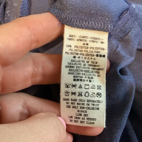 Free People Soul Serene Blouse Size Large Dusty Blue Lace Whimsigoth Boho NEW - Picture 9 of 13